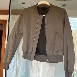 Theory army green bomber jacket